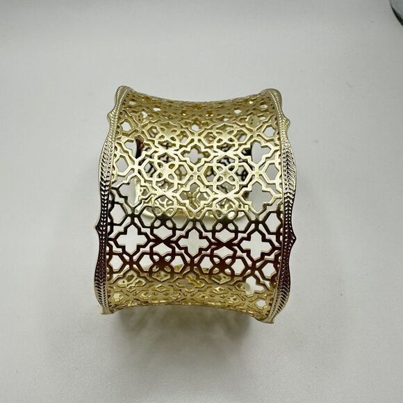 Kendra Scott Candice wide gold tone cuff bracelet! - Picture 4 of 8